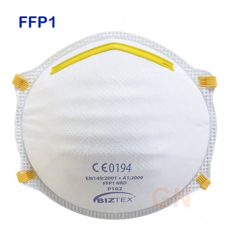 Mascarilla de polipropileno factor de protección FFP1