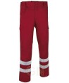 Pantalon económico multibolsillos con cintas reflectantes color  rojo