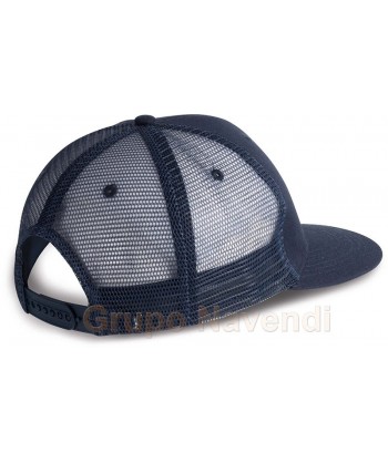 Gorra de rejilla con cierre mediante corchetes y visera plana para adulto