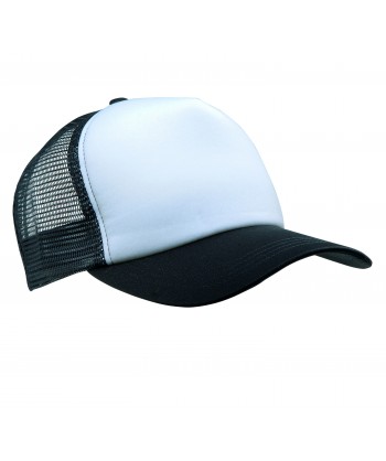 Gorra de rejilla con cierre mediante corchetes y visera plana para adulto