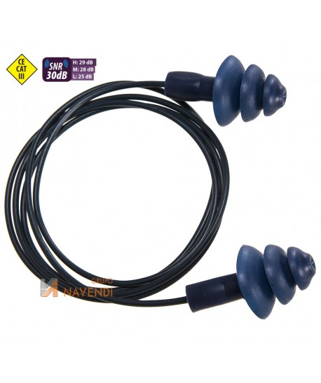 Tapones auditivos alimentarios detectables y reutilizables de material TPR SNR 30