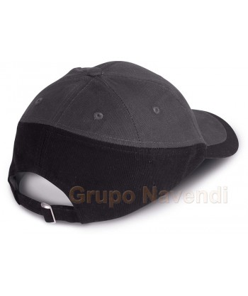 Gorra bicolor de algodón con cierre mediante hebilla para adulto