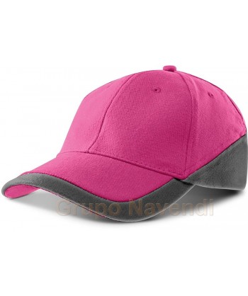 Gorra bicolor de algodón con cierre mediante hebilla para adulto