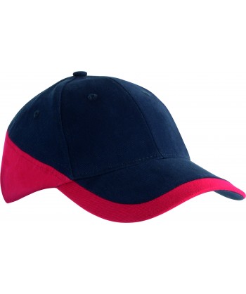 Gorra bicolor de algodón con cierre mediante hebilla para adulto