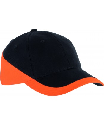 Gorra bicolor de algodón con cierre mediante hebilla para adulto