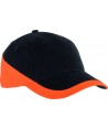 Gorra bicolor de algodón con cierre mediante hebilla para adulto