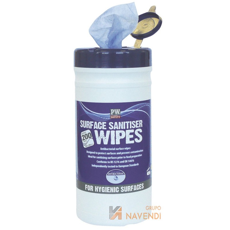 Toallitas sanitarias viricidas para superficies