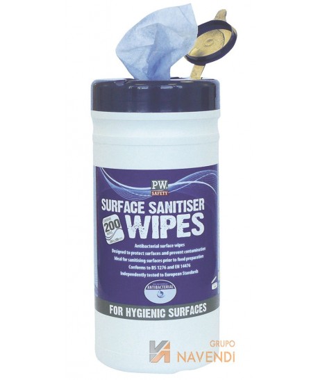 Toallitas sanitarias viricidas para superficies