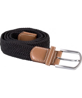 Cinturón elástico con tejido tranzado para adulto color negro