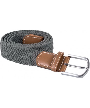 Cinturón elástico con tejido tranzado para adulto color gris oscuro