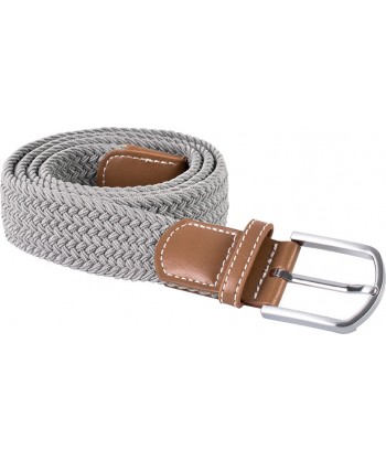 Cinturón elástico con tejido tranzado para adulto color gris claro
