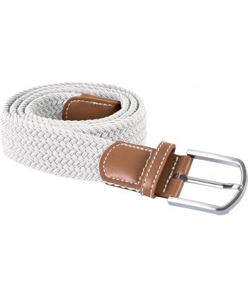 Cinturón elástico con tejido tranzado para adulto color blanco