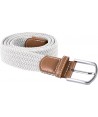 Cinturón elástico con tejido tranzado para adulto color blanco