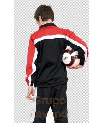 Chaqueta combinada de chándal para niños color negro/rojo
