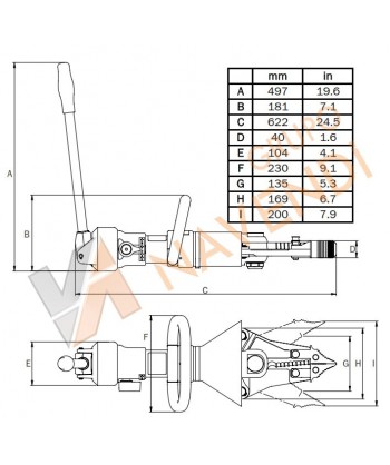 Separador hidráulico manual de doble efecto