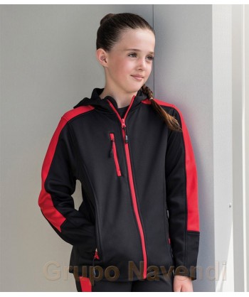 Chaqueta bicolor de chándal para niño color negro/rojo