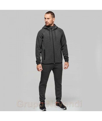 Chaqueta chándal con capucha para hombre color gris oscuro