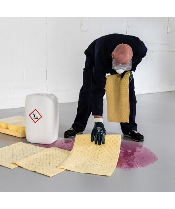Hojas finas para absorción de derrames químicos