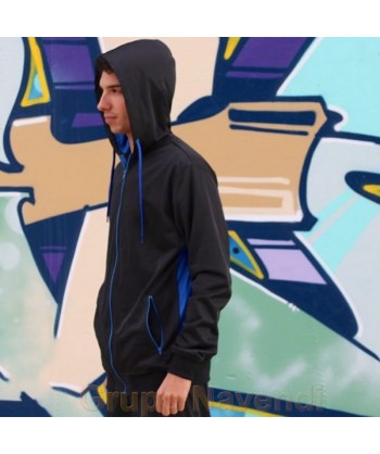 Chaqueta bicolor de chándal con capucha para adulto