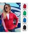 Sudadera deportiva con cremallera para adulto roja y blanca