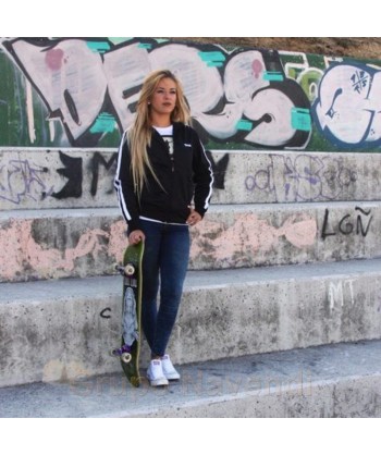 Sudadera deportiva con cremallera para adulto negra y blanca