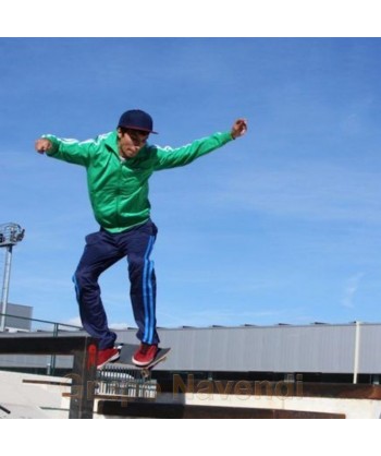 Sudadera deportiva con cremallera para adulto verde y blanca