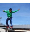 Sudadera deportiva con cremallera para adulto verde y blanca