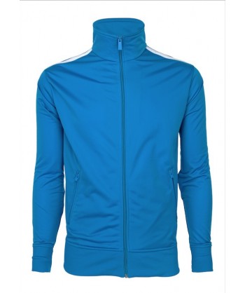 Sudadera deportiva con cremallera para adulto azul y blanca