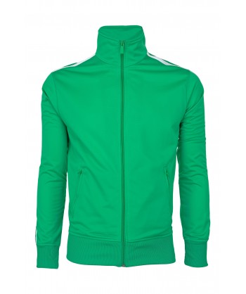 Sudadera deportiva con cremallera para adulto verde y blanca