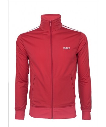 Sudadera deportiva con cremallera para adulto roja y blanca