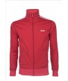 Sudadera deportiva con cremallera para adulto roja y blanca
