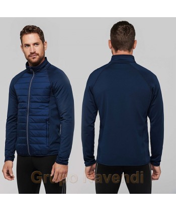 Chaqueta deportiva bicolor y acolchada para hombre color azul marino