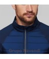 Chaqueta deportiva bicolor y acolchada para adulto color azul marino