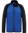 Chaqueta deportiva bicolor y acolchada para hombre color azul royal/negro