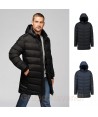 Parka deportiva acolchada con capucha y con cintas reflectantes para hombre