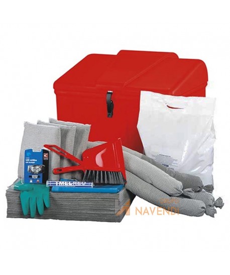 Kit de emergencia para derrames en caja de plástico