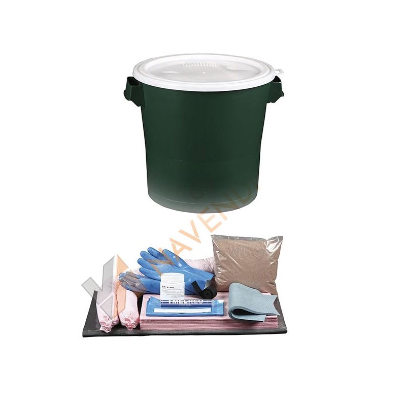 Kit para contención y absorción de derrames químicos