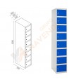 Taquillas metálica de ocho puertas de 50 x 180 cm cada módulo