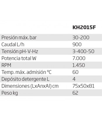 Hidrolimpiadora industrial trifásica de agua fría a 200 Bar 900 L/h