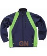 Cazadora softshell combinada marino/verde fluor