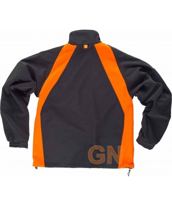 Cazadora softshell combinada negra/naranja fluor