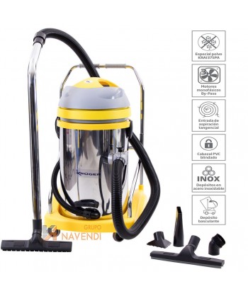 Aspirador industrial de alto rendimiento y 3.600W y 645 m³/hora