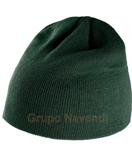 Gorro de punto acrílico verde vosque
