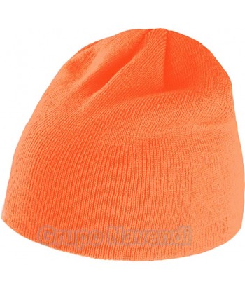 Gorro de punto acrílico naranja alta visibilidad