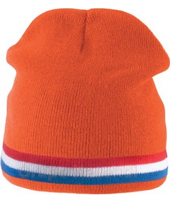 Gorro tricolor acrílico de punto naranja