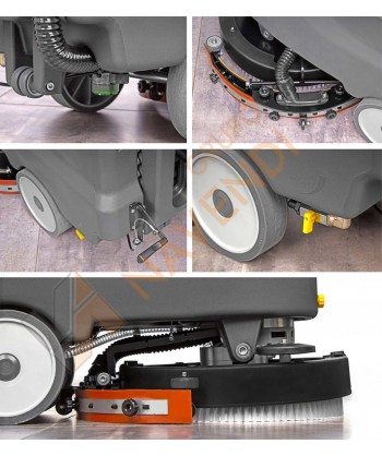 Fregadora profesional a baterías con un ancho de fregado de 450 mm y un rendimiento de 1600 m²/hora