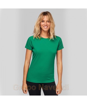 Camiseta técnica de mujer, transpirable y de manga corta para deporte