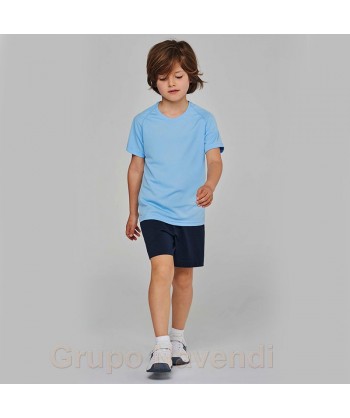 Camiseta de niño, transpirable de manga corta para deporte
