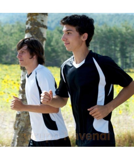 Camiseta deportiva manga corta bicolor
