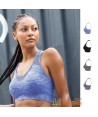 Top ajustado de mujer, bicolor con relleno para deporte